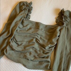 ASTR The Label Puff Sleeve Smocked Blouse